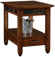 Rustic Oak   Leick Furniture Slatestone Collection End Table