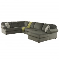 Flash Furniture Jessa Place Sectional Sofa, Pewter Fabric